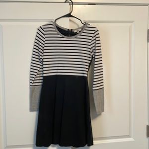 Cotton striped long sleeved dress